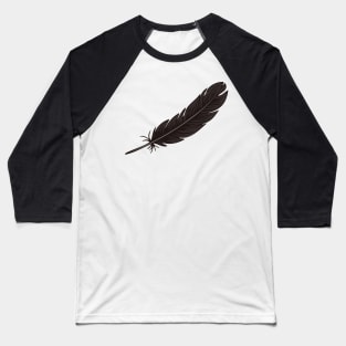 Black Bird Feathers Baseball T-Shirt